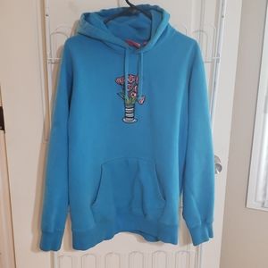Supreme Baby Blue Flowers Hooded Sweatshirt